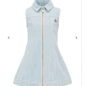 Moncler Enfant Girls Blue Denim Logo Dress Sz 14